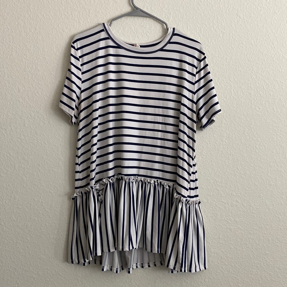 Chic Soul striped peplum blouse